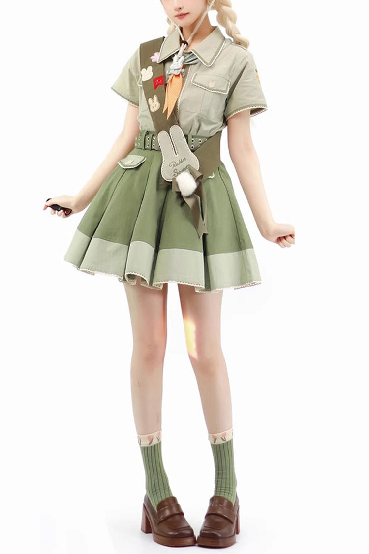 Green Bunny's Spring Journey Ouji Lolita Skirt