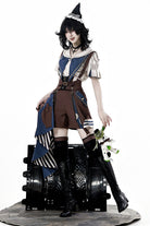 Brown [Inventor of Wonderful Equipment] Ouji Punk Cool Lolita Bib Shorts