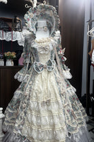 Green/Ivory Print Ruffle Bowknot Lace Classic Vintage Princess Lolita Dress