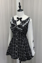 Black/White [Love Sonata] Long Sleeves Ruffle Bowknot Lace Jirai Kei Japanese Dress Set