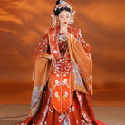 Red Orange Floral Emboridered Song HanFu Dress| Joy