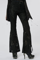Black Stitching Lace Slim Women's Gothic Flared Pants