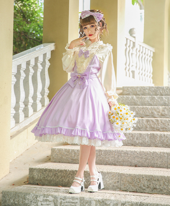 Midsummer Star - Silver Foil Printing Lolita OP Dress