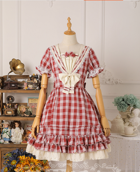 Tartan Sailor Lolita OP Dress