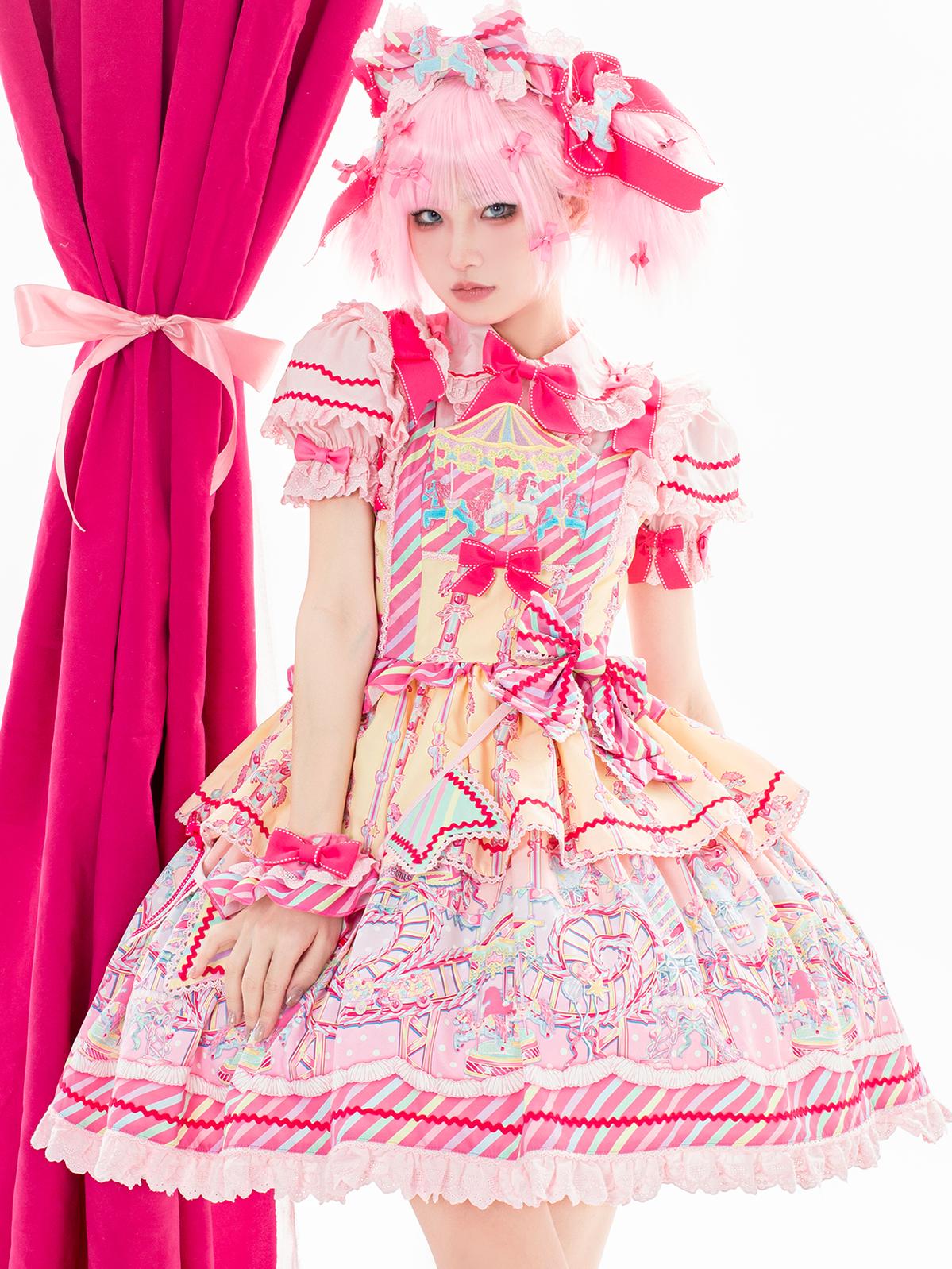 Candy Park - Sweet Lolita Carnival Printed JSK & Salopette Dress