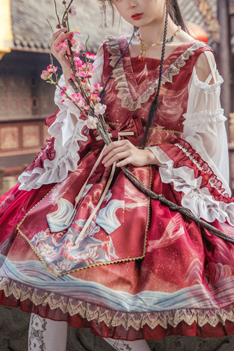 Chinese Style Hime Sleeves Ruffled Classic Lolita Op Dress