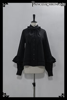 Doll - Black Ouji Lolita Shirt with Removable Large Bow Tie