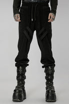 Black Doomsday Metal Stitching Corduroy Men's Steampunk Pants