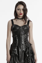 Black Lace-Up Straps Women's Punk Underbust Corset