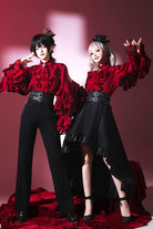 Black [Day and Night Song] Long Sleeves Ruffle Ouji Gothic Lolita Skirt Blouse