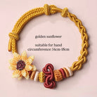 Golden Sunflower Handwoven Chinese Knot Bracelet