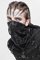 Black Printed Men's Punk Cool Mask Scarf