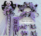 Purple Black Cartoon Kulomi - Kid Lolita Accessory Clips and Cane