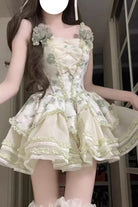 Jasmine Rain Print Stitching Lace Sweet Lolita Jsk Dress 6 Colors