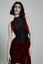 Black Jacquard Lace-Up Slim Women's Corset