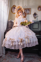 Yellow [Glazed Phantom] Off Shoulder Ruffle Hanayome Bowknot Lace Sweet Elegant Lolita Dress