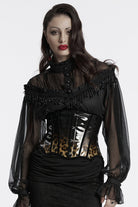 Black/Coffee Gradient Patent Leather Women's Gothic Underbust Corset