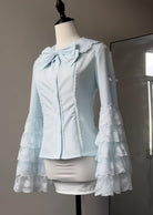 Fermented Milk Puff - Slim Fit Sweet Lolita Shirt, Hime Sleeve