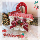Country Lolita Straw-woven Bag, Strawberry Accent