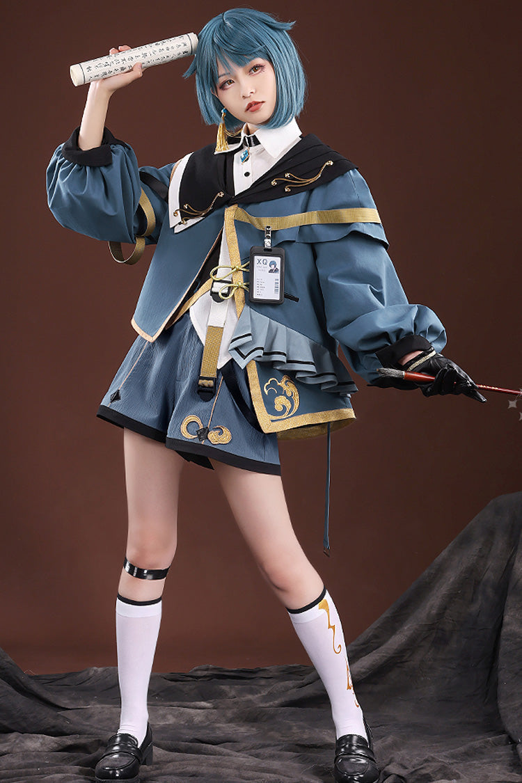 Blue/Black Choir Super Luxury Print Ouji Fashion Lolita Set
