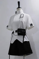 White Functional Style Stand Collar Short Sleeves Ouji Fashion Prince Handsome Lolita Blouse