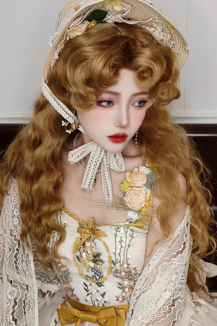 Golden Brown [Princess Diaries] French-Style Fluffy Wool Sweet Lolita Curl Wig