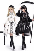 [Judgement Knight] Long Sleeves Print Bowknot Gothic Lolita Skirt Set 2 Colors