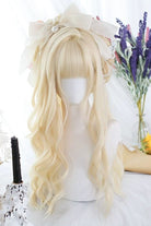 Platinum Blonde Sweet Lolita Long Curly Wig with Layered Ends