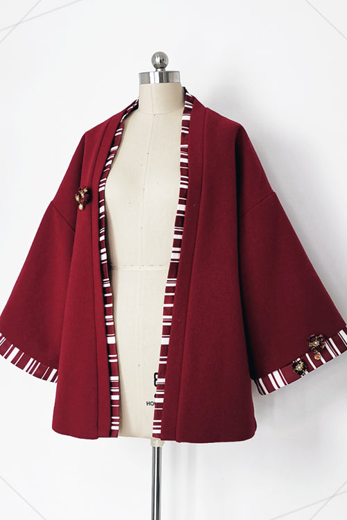 Red Original Lily Rabbit Wide Sleeves Ouji Lolita Coat