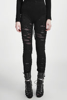 Mesh Close Fitting Long Women's Gothic Leggings