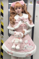 Pink Print Embroidery Bowknot Sweet Princess Lolita Jsk Dress