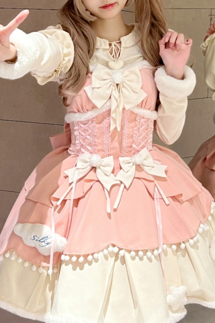 Lovely Multi-layer Bowknot Autumn and Winter Sweet Princess Lolita Jsk Dress 3 Colors