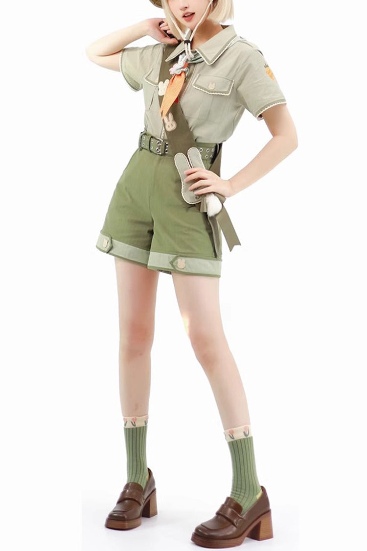 Green Bunny's Spring Journey Ouji Lolita Shorts