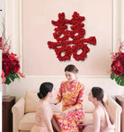 3D Roses Floral Double Happiness Wall Sign