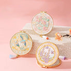 Flowers Upon Brocade Lotus Pocket Mirror