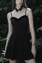 Black Bat Fleece Embroidered Sun Gothic Suspender Women's Dress
