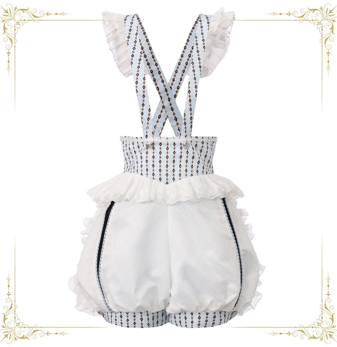 Immortal Bunny's Invitation - High-Waist Ouji Lolita Lantern Shorts, Detachable Straps