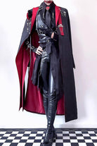 Black/Red [Night Sentinel] Long Sleeves Ouji Gothic Lolita Long Trench Coat