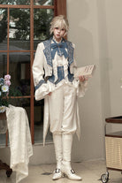 White [Moonlit Paladin Prince] Ruffle Embroidery Bowknot Classic Prince Handsome Ouji Lolita Set
