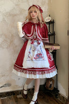Wine Red [Little Red Riding Hood] Ruffle Bowknot Sweet Lolita Jsk Dress