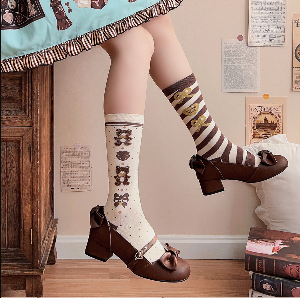 Elegant Lolita Bownot Retro High Heel Shoes