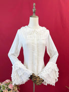 Spiral Candy - Sweet Lolita Long Sleeve Cotton Shirt, Lace Accents