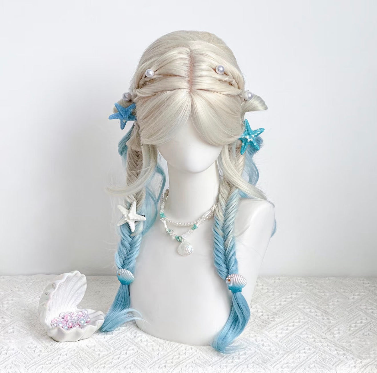 Ocean Mermaid Twin Braid Hair Wig