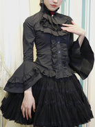 Dark Angel - Gothic Lolita Shirt with Long Sleeve and Ruffled Long Tail