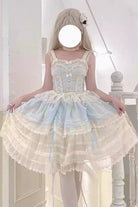 Blue [Lemon Sea Salt] Ruffle Lace Sweet Princess Lolita Jsk Dress