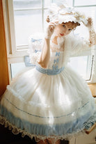 [Moonlight Sonata] Short Sleeves Ruffle Bowknot Lace Sweet Lolita Dress 4 Colors