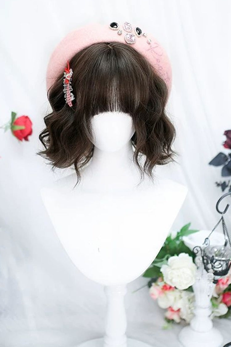 Cool Brown Japanese Sweet Lolita Short Wig with Neat Bangs