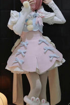Stand Up Collar Long Sleeves High Waisted Thickened With Vest Sweet Lolita OP Dress 4 Colors