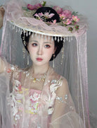Peony Flowers Bamboo Veil Hat (斗笠)