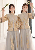 Bridesmaids Gray Chinese Style Dress (BM02)
